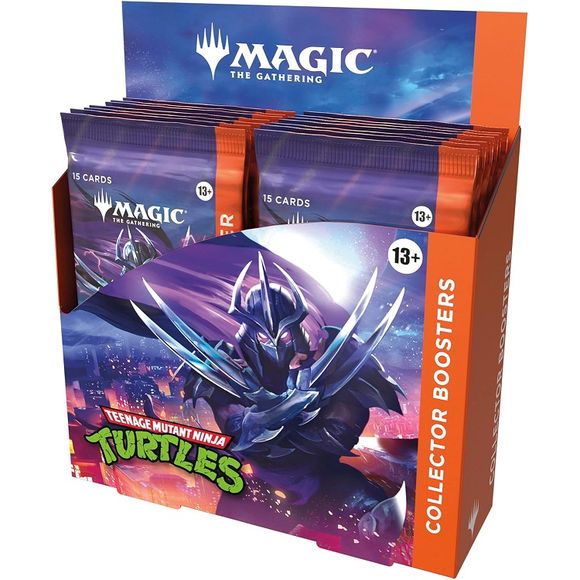 Release Date: Mar 5, 2026
Keep your ninja weapons sharp enough to defeat the Foot Clan with these premium packs of mutagen-enhanced Magic! Inside each Collector Booster, you'll receive Turtle-powered rares and/or mythics rares, traditional foils, and a full-art land. You may even find borderless source material cards with nostalgia as thick as the cheese pull on a pizza slice. And last but certainly not least, there are the headliner cards—all four Turtles, illustrated by original co-creator Kevin Eastman!