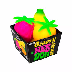 Schylling NeeDoh Groovy Fruit - 3 Assorted Pieces Squishy Fidget Toy