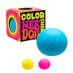 Schylling's NeeDoh Color Change is a squishy surprise waiting to happen! Give it a squeeze and watch new vibrant colors appear. This groovy sensory toy is filled with soft, doughy goodness that’s ultra-satisfying to smush, pull, and squish. NeeDoh delivers satisfying sensory fun for a range of ages—from playful kids to busy adults. Perfect for focus, stress relief, busting boredom, or just grooving through your day, NeeDoh helps you find your mellow anytime, anywhere. (Colors May Vary)