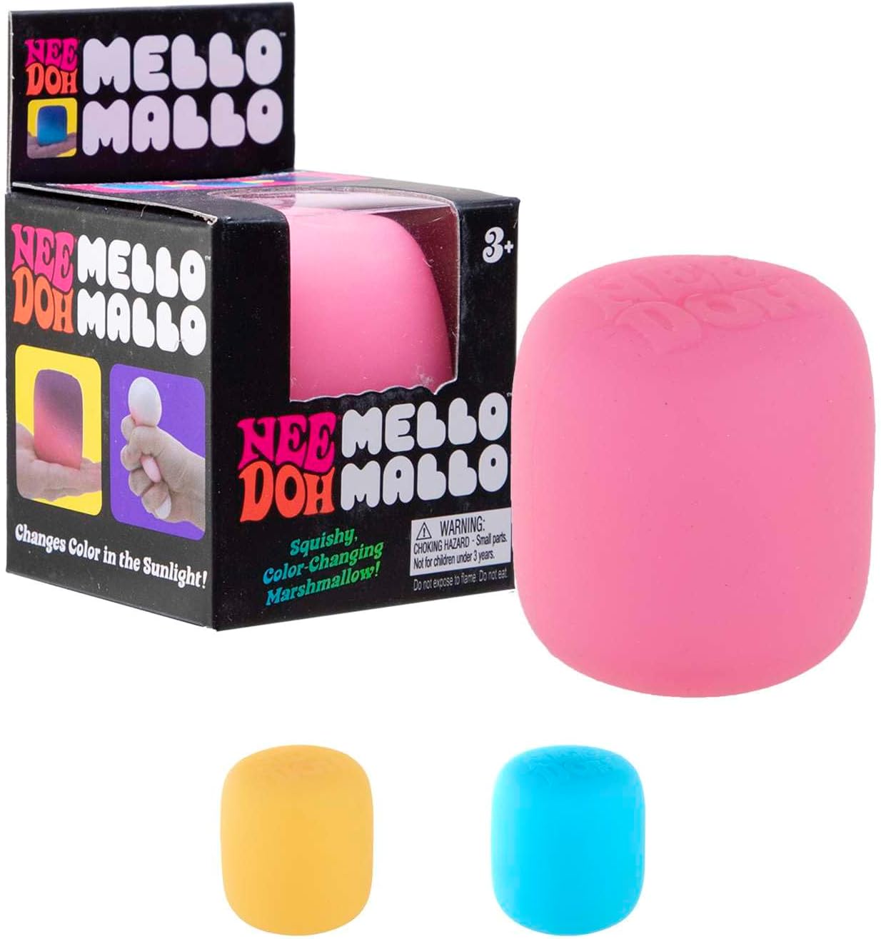 Squish the NeeDoh Mellow Mallo for a doh-filled, marshmallowy chill, and watch as the colors change in the sun! Bring some mallow to your next mellow adventure. Approximately 2.25 inches tall.