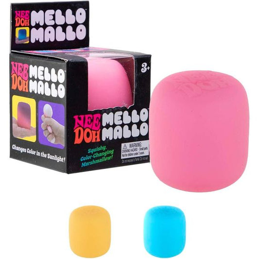 Squish the NeeDoh Mellow Mallo for a doh-filled, marshmallowy chill, and watch as the colors change in the sun! Bring some mallow to your next mellow adventure. Approximately 2.25 inches tall.