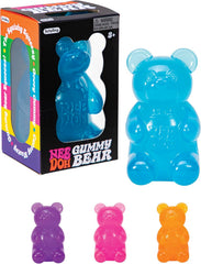 NeeDoh Gummy Bear is as scrumptious-looking as it is squishy. In comes the gooey goodness of a gummy bear, with a super-sized squeeze! Just pull, squeeze, or smush this tactile treat and the sweet squish will soothe your soul. Wacky style eyes and a cute bowtie make these giant gummies come to life. At 3.5 inches tall, this jumbo gummy bear provides endless, wonder-filled play. Enter a world of pure sweet satisfaction with NeeDoh Gummy Bear. They look almost good enough to eat, but so much better to squish!