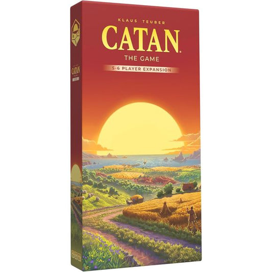 Bring more friends to the island of Catan! Adventures this big deserve to be shared with even more friends. Invite up to two additional players to your CATAN game for even more trading and building fun! The 5-6 Player Expansion adds additional pieces and components for more players and adds a simple turn-taking mechanism to engage more players throughout.