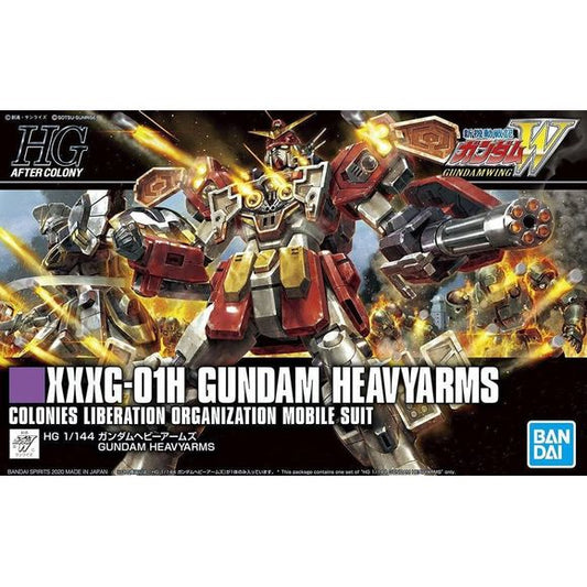 From "Gundam Wing", Gundam Heavyarms boasts overwhelming firepower in the latest HG format! Equipped with various weapons such as Chest Gatling gun, Shoulder Homing missile,Lleg Micro missile, etc., it can perform its Full-Open barrage. Beam Gatling can be attached to the left arm of the body and the backpack just like in the show. The right arm is equipped with a gimmick that fixes the included army knife.