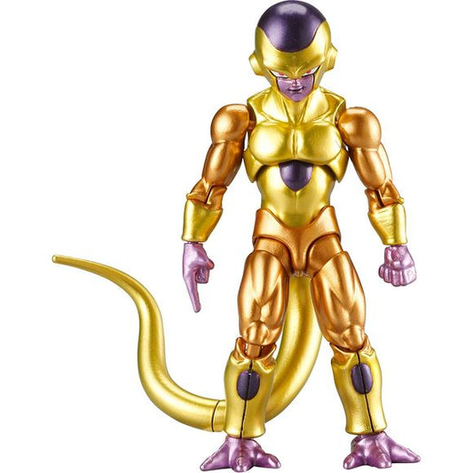 Get transported to the fierce battles and imaginative worlds of Dragon Ball with these super exciting Dragon Ball Evolve figures. These 5-inch favorite are expertly crafted and intricately detailed with over 16 points of articulation. So authentic and realistic you may think they’re the real thing.  
 
Golden Frieza is Frieza’s new a most powerful final form. Frieza, Leader of the Frieza Force, is a tyrant and maniacal villain who once conquered most of the galaxy. He has a deep hatred for Goku and the Saiy