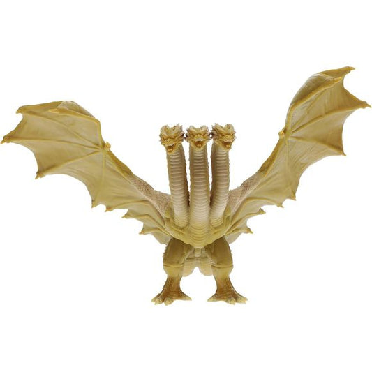 Experience the might of King Ghidorah with the King Ghidorah 2019 Bandai Movie Monster Series Vinyl Figure! Standing at a height of 7.5" tall and with a wingspan stretching over 12" wide, this meticulously crafted vinyl figure will be an impressive addition to any Godzilla: King of the Monsters collection.
Height: Approx. 7.5 inches tall (19cm)