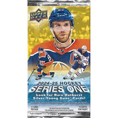 12 cards per pack - Series 1 sports the first 250 cards of the 2024-25 Upper Deck Base Set. Annually, the Upper Deck Base Set is the most widely-collected Base Set in hockey. It includes 198 veteran cards, 49 Young Guns rookie cards and three checklist cards. The iconic Young Guns are the most anticipated rookie cards of the season. Keep an eye out for stunning Outburst Silver parallels of the complete Base Set!