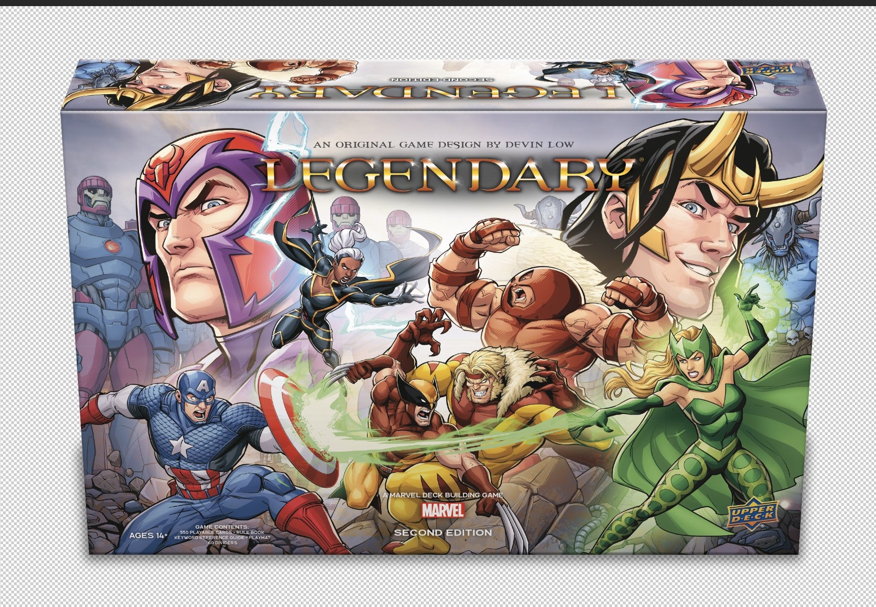 This long-awaited Second Edition has all-new original art for fan-favorite Marvel Super Heroes from the original Core Set as they fight new Epic Masterminds and Villains. This 550-card Core Set also includes brand-new content including new Schemes, Sidekicks and Bystanders. This is the perfect way to start a new collection or combine with the original Core Set and vast library of Legendary Marvel expansions!
Contains:
550 Playable Cards
60 Dividers
1 Rule Book
1 Keyword Reference Guide
1 Playmat