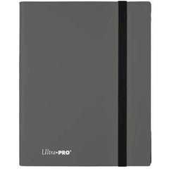 9-Pocket Smoke Grey PRO-Binder with embossed middle black web material gives cards a classic framed look. Side loading pocket design to prevent cards from easily falling out. Elastic strap holds the binder shut when not in use. All materials made from archival-safe, acid-free non-PVC material. Holds 360 cards in Ultra Pro Deck Protector sleeves.