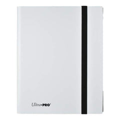 9-Pocket Arctic White PRO-Binder with embossed middle black web material gives cards a classic framed look. Side loading pocket design to prevent cards from easily falling out. Elastic strap holds the binder shut when not in use. All materials made from archival-safe, acid-free non-PVC material. Holds 360 cards in Ultra Pro Deck Protector sleeves.