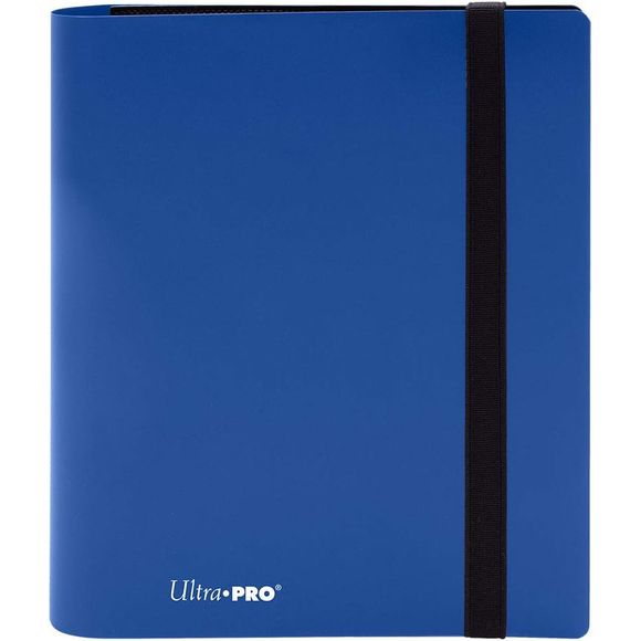 4-pocket Blue Pacific PRO-Binder with embossed middle black web material gives cards a classic framed look. Side loading pocket design to prevent cards from easily falling out. Elastic strap holds the binder shut when not in use. All materials made from archival-safe, acid-free non-PVC material. Holds 160 cards in Ultra Pro Deck Protector sleeves.