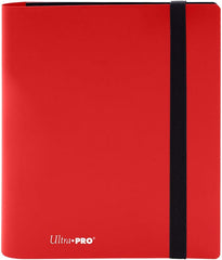 4-pocket Apple Red PRO-Binder with embossed middle black web material gives cards a classic framed look. Side loading pocket design to prevent cards from easily falling out. Elastic strap holds the binder shut when not in use. All materials made from archival-safe, acid-free non-PVC material. Holds 160 cards in Ultra Pro Deck Protector sleeves.