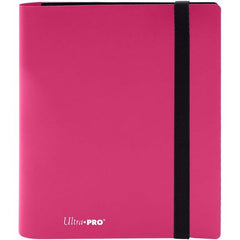 4-pocket Hot Pink PRO-Binder with embossed middle black web material gives cards a classic framed look. Side loading pocket design to prevent cards from easily falling out. Elastic strap holds the binder shut when not in use. All materials made from archival-safe, acid-free non-PVC material. Holds 160 cards in Ultra Pro Deck Protector sleeves.