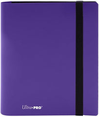 4-pocket Royal Purple PRO-Binder with embossed middle black web material gives cards a classic framed look. Side loading pocket design to prevent cards from easily falling out. Elastic strap holds the binder shut when not in use. All materials made from archival-safe, acid-free non-PVC material. Holds 160 cards in Ultra Pro Deck Protector sleeves.