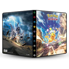 9-Pocket Portfolios for Pokémon feature a vibrant, full-art cover of Tera Pikachu and Archaludon from the Pokémon Trading Card Game Surging Sparks set release.. Each portfolio stores and protects up to 126 standard size cards single-loaded or up to 252 cards double-loaded in archival-safe polypropylene pages.