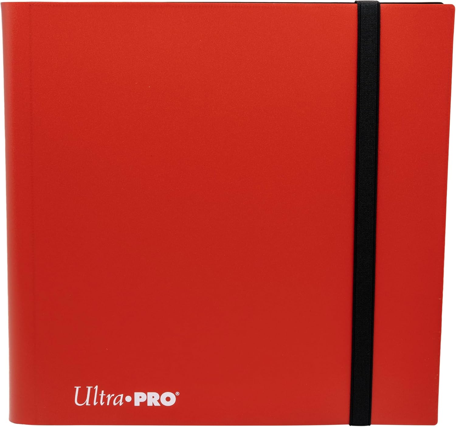 12-pocket Apple Red PRO-Binder with embossed middle black web material gives cards a classic framed look. Side loading pocket design to prevent cards from easily falling out. Elastic strap holds the binder shut when not in use. All materials made from archival-safe, acid-free non-PVC material. Holds 480 cards in Ultra Pro Deck Protector sleeves.
