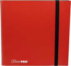 12-pocket Apple Red PRO-Binder with embossed middle black web material gives cards a classic framed look. Side loading pocket design to prevent cards from easily falling out. Elastic strap holds the binder shut when not in use. All materials made from archival-safe, acid-free non-PVC material. Holds 480 cards in Ultra Pro Deck Protector sleeves.