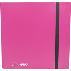 12-pocket Hot Pink PRO-Binder with embossed middle black web material gives cards a classic framed look. Side loading pocket design to prevent cards from easily falling out. Elastic strap holds the binder shut when not in use. All materials made from archival-safe, acid-free non-PVC material. Holds 480 cards in Ultra Pro Deck Protector sleeves.