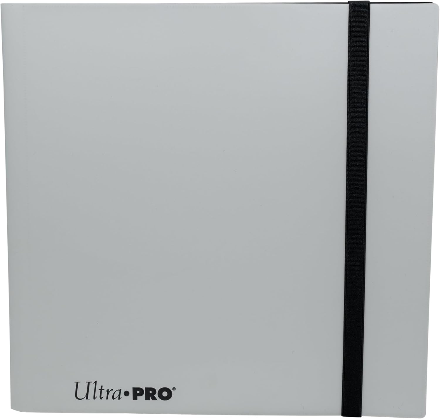 12-pocket Arctic White PRO-Binder with embossed middle black web material gives cards a classic framed look. Side loading pocket design to prevent cards from easily falling out. Elastic strap holds the binder shut when not in use. All materials made from archival-safe, acid-free non-PVC material. Holds 480 cards in Ultra Pro Deck Protector sleeves.