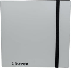 12-pocket Arctic White PRO-Binder with embossed middle black web material gives cards a classic framed look. Side loading pocket design to prevent cards from easily falling out. Elastic strap holds the binder shut when not in use. All materials made from archival-safe, acid-free non-PVC material. Holds 480 cards in Ultra Pro Deck Protector sleeves.