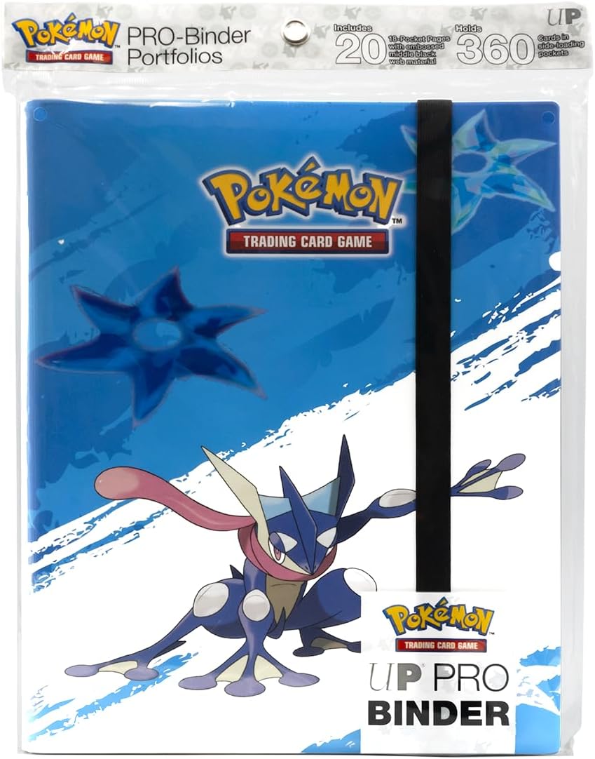 9-Pocket PRO-Binders for Pokemon feature a vibrant, full-art cover and includes an elastic strap closure. Side-loading pockets and low-friction material help keep cards in place. Safely stores up to 360 cards in archival-safe, acid-free, non-PVC pages.