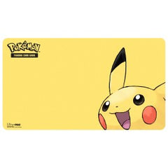 Playmats for Pokemon feature vibrant, full-color artwork of Pikachu. Made with a soft fabric top to reduce damage to cards during play and a non-slip rubber backing to keep the playmat from shifting during use, playmats enhance the gameplay experience. With dimensions of approximately 24 in. x 13.5 in., a playmat also makes an excellent oversize mousepad for home or office.