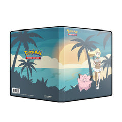 The 4-Pocket Portfolio for the Pokemon Trading Card Game features a vibrant, full-art cover of Lillie and Clefairy. Each portfolio stores and protects 80 standard size cards and 4 oversized cards in archival safe pages. Made in California, U.S.A.