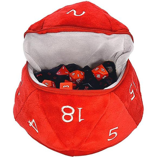 Ultra Pro D20 Plush DICE Bag - Red & White | Galactic Toys & Collectibles