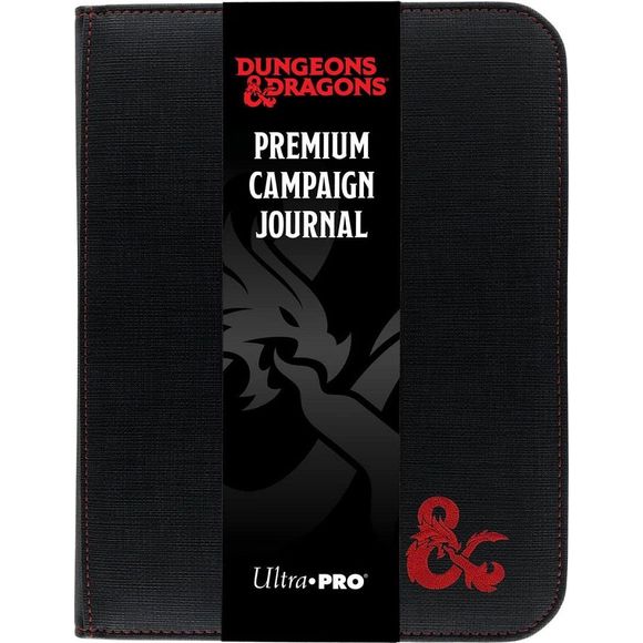 Prepare for adventure with the official Premium Campaign Journal for Dungeons & Dragons! Like our Premium Zippered Character & Book Folio, this journal features D&D’s classic red ampersand logo complimented by red stitching. Inside the premium canvas cover you’ll find an elastic loop to store a pencil or pen, and 250 dot grid pages marked with a D&D ampersand watermark. This is the perfect UPgrade for any party member, DM, or D&D enthusiast. Keep track of your adventure and score against friends and enemies