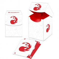 100+ Deck Boxes for Magic: The Gathering feature a vibrant, full-color artwork and includes a deck divider. Made with archival-safe, non-PVC, rigid polypropylene materials, you can store up to 100 double-sleeved cards with confidence. The self-locking lid keeps your cards securely stored when not in use, while also offering easy access. Sized for standard size trading cards.