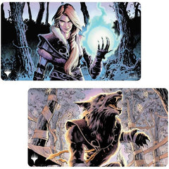 Double Sided Playmats featurng popular Magic: The Gathering artwork printed on both sides of the playmat. Made with a soft fabric material to reduce damage to cards during play, playmats enhance the gameplay experience. The double-sided artwork provides a unique addition to any Magic: The Gathering collection. With dimensions of approximately 24 in. x 13.5 in., a playmat also makes an excellent oversize mousepad for home or office.