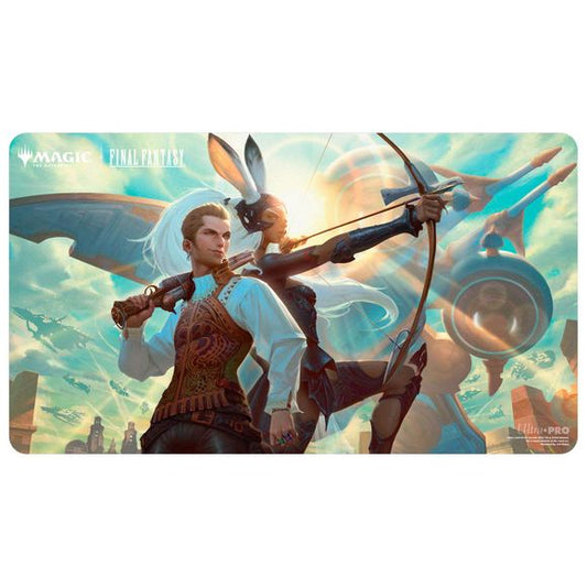 Playmats featuring popular Magic: The Gathering(R) --- FINAL FANTASY artwork. Made with a soft fabric top to reduce damage to cards during play and a non-slip rubber backing to keep the playmat from shifting during use, playmats enhance the gameplay experience. With dimensions of approximately 24 in. x 13.5 in., a playmat also makes an excellent oversize mousepad for home or office.