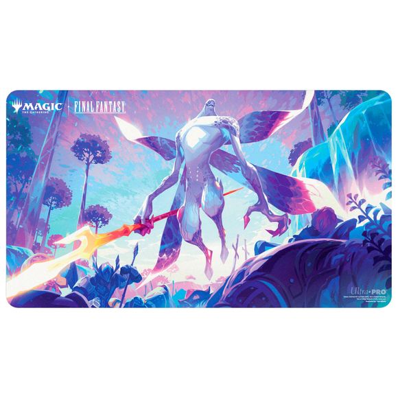 Playmats featuring popular Magic: The Gathering(R) --- FINAL FANTASY artwork. Made with a soft fabric top to reduce damage to cards during play and a non-slip rubber backing to keep the playmat from shifting during use, playmats enhance the gameplay experience. With dimensions of approximately 24 in. x 13.5 in., a playmat also makes an excellent oversize mousepad for home or office.