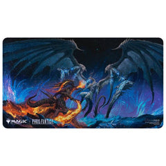Holofoil Playmats featuring popular Magic: The Gathering(R) --- FINAL FANTASY artwork printed on a shimmering material with stitched edges. Made with a soft fabric top to reduce damage to cards during play and a non-slip rubber backing to keep the playmat from shifting during use, playmats enhance the gameplay experience. With dimensions of approximately 24 in. x 13.5 in., a playmat also makes an excellent oversize mousepad for home or office.
