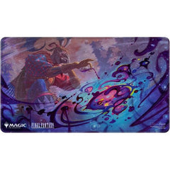 Holofoil Playmats featuring popular Magic: The Gathering(R) --- FINAL FANTASY artwork printed on a shimmering material with stitched edges. Made with a soft fabric top to reduce damage to cards during play and a non-slip rubber backing to keep the playmat from shifting during use, playmats enhance the gameplay experience. With dimensions of approximately 24 in. x 13.5 in., a playmat also makes an excellent oversize mousepad for home or office.