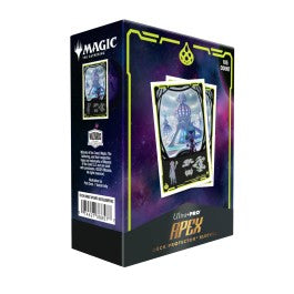 The 105ct APEX Deck Protector sleeves for Magic: The Gathering feature vibrant Edge of Eternities art from the trading card game. Archival-safe polypropylene materials ensure you can sleeve your cards with confidence. Sized for standard size trading cards measuring 2.5 in. x 3.5 in. The gloss clear front lets your foil cards shine!