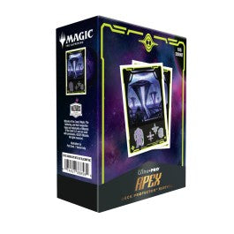 The 105ct APEX Deck Protector sleeves for Magic: The Gathering feature vibrant Edge of Eternities art from the trading card game. Archival-safe polypropylene materials ensure you can sleeve your cards with confidence. Sized for standard size trading cards measuring 2.5 in. x 3.5 in. The gloss clear front lets your foil cards shine!