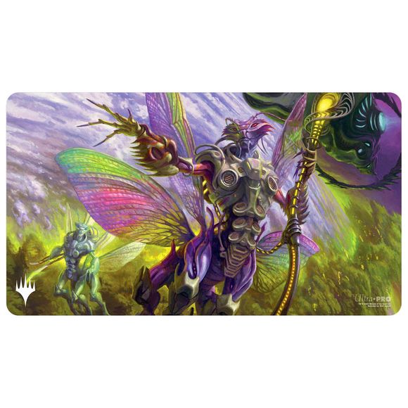 Playmats featuring popular Magic: The Gathering artwork. Made with a soft fabric top to reduce damage to cards during play and a non-slip rubber backing to keep the playmat from shifting during use, playmats enhance the gameplay experience. With dimensions of approximately 24 in. x 13.5 in., a playmat also makes an excellent oversize mousepad for home or office.