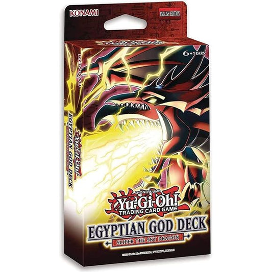 Awaken the power of the Egyptian God Cards!

If you’ve ever wanted to build a Deck around an Egyptian God Card but didn’t know where to start, look no further than the Egyptian God Decks!

Each Egyptian God Deck contains 40 cards:

4 Ultra Rares

4 Super Rares

32 Commons

1 Deluxe Game Mat/Dueling Guide