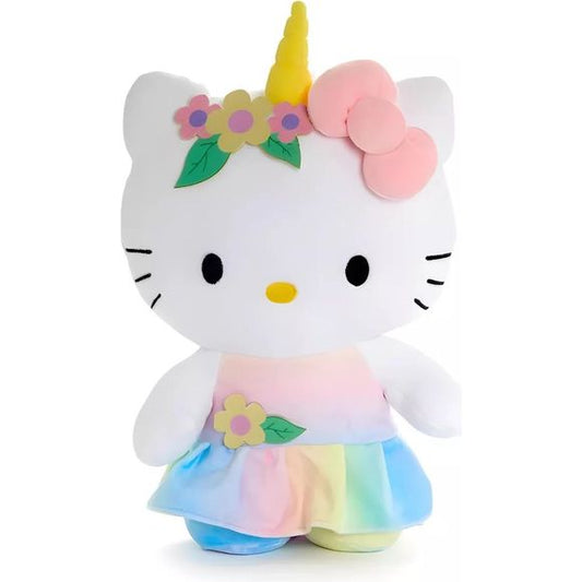 From Sanrio's popular cast of adorable cartoon characters comes this new plush collection! Collect all your favorite Sanrio characters in collectible plush form, including Hello Kitty, My Melody, Cinnamoroll, Kuromi, and more (each sold separately). Each soft and huggable plush is sure to please Sanrio fans young and old. Collect them all! Officially licensed Sanrio collectible.