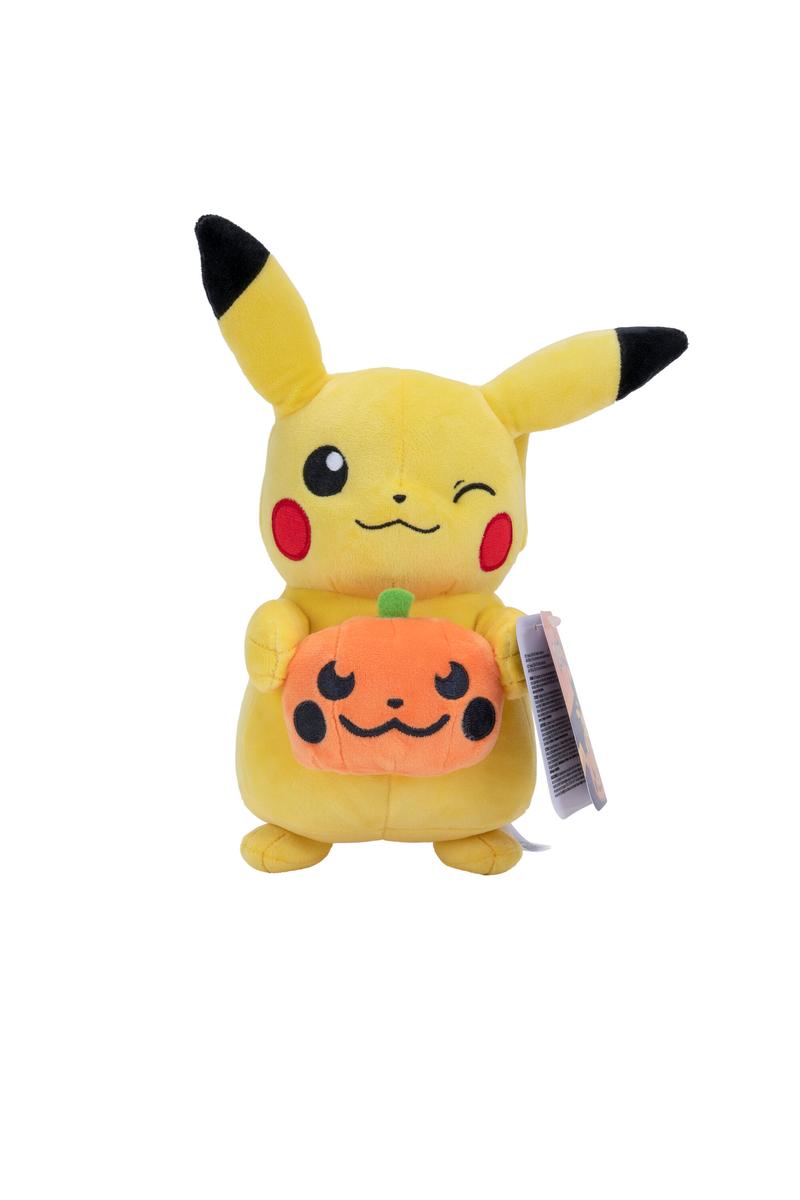 Get into the Halloween spirit with this Pokémon 8 Inch Plush Halloween Assortment! Featuring fan favorites like Pikachu, Eevee, and more dressed in festive costumes, these officially licensed plush bring seasonal magic to any shelf. Each plush is soft, huggable, and full of trick-or-treat charm, making them a must-have for collectors and fans alike. 1 at random, collection includes Pikachu, Squirtle, and Eevee