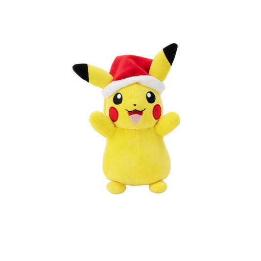 Celebrate the season with fan-favorite Pokémon in cozy holiday looks! This festive assortment features Pikachu, Charmander, Squirtle, and Bulbasaur decked out in scarves, Santa hats, and holiday colors. Each 8 inch plush brings wintry cheer and collectible appeal. 1 at random