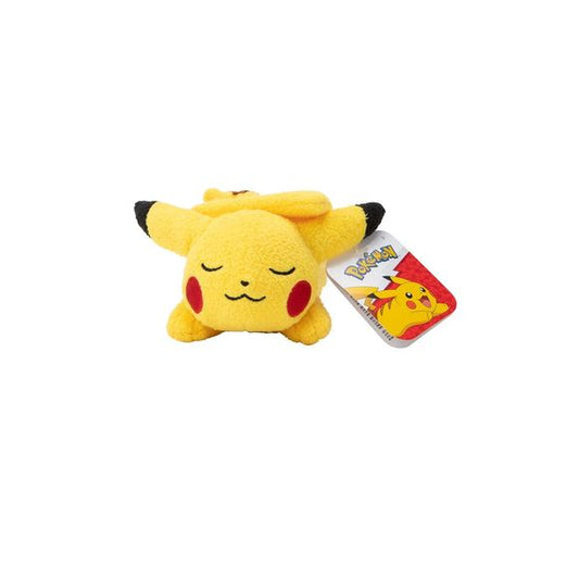 Experience the land of dreams with the Pokémon 5-Inch Sleeping Plush Assortment. This adorable collection features iconic Pokémon characters in a unique sleeping posture. These mini plushies are perfect for bedtime or whenever you need a cuddle. Each plush is crafted with super-soft material, ideal for snuggling up after a day of Pokémon adventures. 1 at Random. Assortment includes possibility of Pikachu, Charmander, Rockruff, Happiny