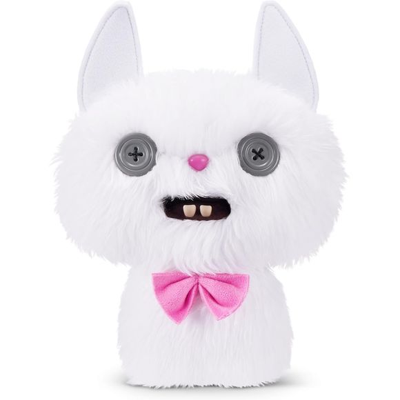 ZURU Fuggler Alley Cats “Cheezee” White 9-inch stuffed plush – a scrappy stray-turned-monster plush cat. These cats aren’t here to purr, they’re here to plot! Cheezee White may look like a scrappy stray, but once he sneaks into your home, the plush chaos begins — a master of disguise pretending to be an innocent alley cat just long enough to con his way inside.
Made from super-soft plush, this medium-sized 9 inch/22cm stuffed animal comes with creepy human-like teeth, a mischievous personality, and the rar