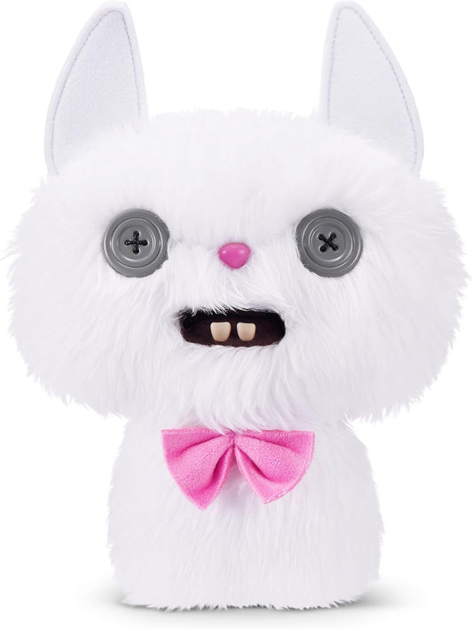 ZURU Fuggler Alley Cats “Cheezee” White 9-inch stuffed plush – a scrappy stray-turned-monster plush cat. These cats aren’t here to purr, they’re here to plot! Cheezee White may look like a scrappy stray, but once he sneaks into your home, the plush chaos begins — a master of disguise pretending to be an innocent alley cat just long enough to con his way inside.
Made from super-soft plush, this medium-sized 9 inch/22cm stuffed animal comes with creepy human-like teeth, a mischievous personality, and the rar