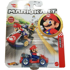 Kids can choose their favorite Mario Kart characters and speed off-line for racing and stunting madness with the Hot Wheels 1:64 Mario Kart replica die-cast assortment! Power-up imagination with fan-favorite iconic Mario Kart characters. Combine the hands-on thrill of Hot Wheels performance. Re-live or reinvent game-inspired stunting, racing and adventure stories. Each Mario Kart player vehicle is suitable for Hot Wheels track to expand the fun (track sold separately). Each vehicle sold separately, subject