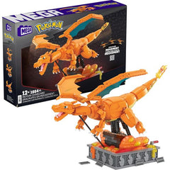 Feel the heat with this highly detailed and poseable Motion Charizard, our most epic building set to date. Build the model and turn the crank to watch Charizard move back-and-forth as its wings flap and the lava moves. The detailed base includes interchangeable name plates in different languages for varied display options. This showstopping set is sure to be a highlight in any collection.