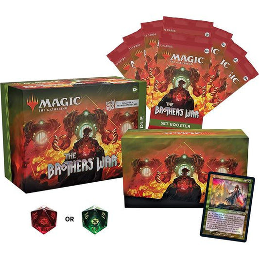 Magic: The Gathering The Brothers’ War Bundle | Transformers Card, 8 Set Boosters, and Accessories | Galactic Toys & Collectibles