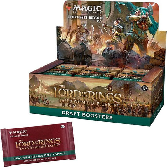 MAGIC MEETS THE LORD OF THE RINGS—Experience the beloved story of The Lord of the Rings with the strategic gameplay of Magic: The Gathering, facing off against opponents in thrilling magical battles
JOIN THE FELLOWSHIP—Immerse yourself in Middle-earth with unique game mechanics and stunning art that draw you into this epic tale
BEST BOOSTERS FOR DRAFTING—Draft Boosters are designed to draft a deck and play with friends; everyone grabs 3 packs and passes them around to pick cards. Add some lands and you're r