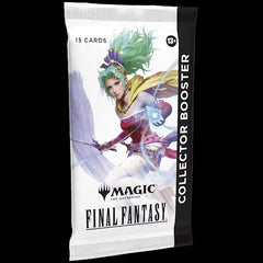 Each Final Fantasy Collector Booster contains:
15 Magic: The Gathering cards
8-12 cards are Traditional Foil; 0-3 of these cards may be Surge Foil
5-6 cards rarity Rare or higher
3-6 Uncommon cards
3-5 Common cards
1 Land card
Collector Booster exclusive print treatment found in <1% of all language Collector Boosters
Serialized cards exclusively found within <0.1% of English language Collector Boosters